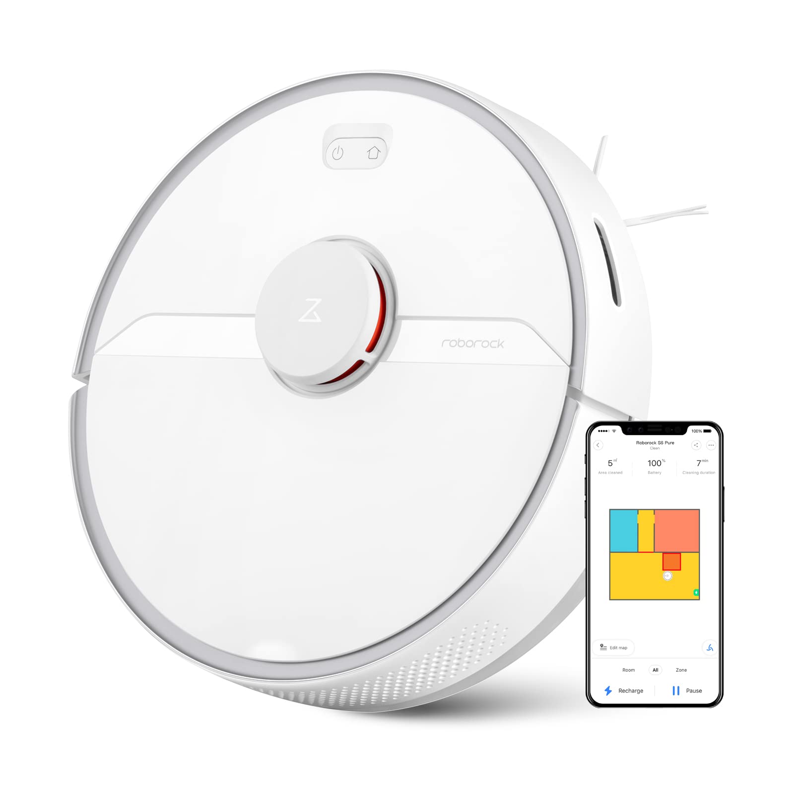 roborock S6 Pure Robot aspirador e limpa-chão com sistema